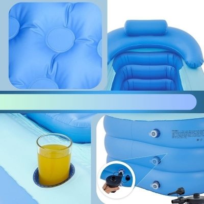 Wanna SPA składana z zagłówkiem dmuchana z pompką