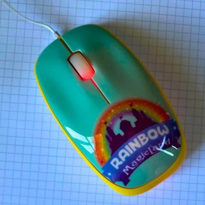 Myszka przewodowa optyczna + podkładka Rainbow