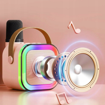 Zestaw karaoke dla dzieci mikrofon głośnik rgb