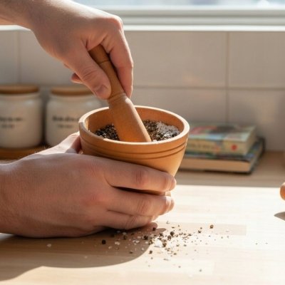 Moździerz kuchenny z tłuczkiem do rozdrabniania przypraw ziół