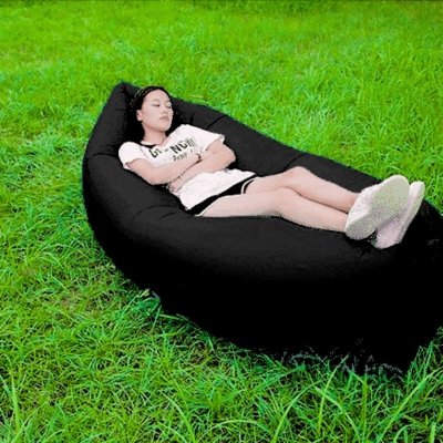 Sofa Lazy Bag czarny materac dmuchany