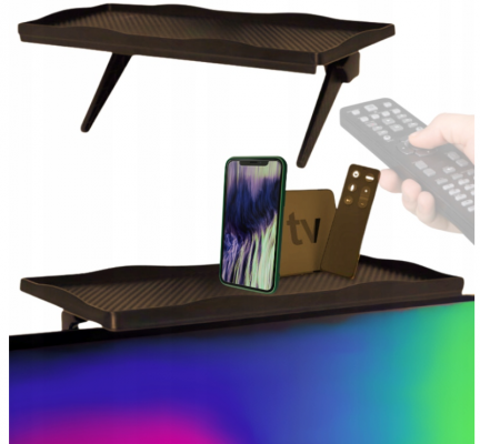 Półka na TV / monitor – uchwyt na dekoder, piloty i akcesoria