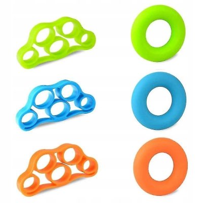 Zestaw do ćwiczeń palców dłoni kółka i gumy w woreczku