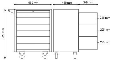 Szafka narzędziowa z 3 szufladami P-1-05-02