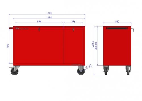 Wózek warsztatowy MEGA z 10 szufladami PM-214-23