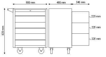 Szafka narzędziowa z 3 szufladami P-1-05-02