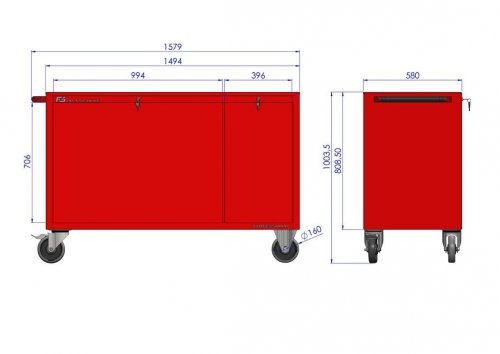Wózek warsztatowy MEGA z 9 szufladami PM-215-18