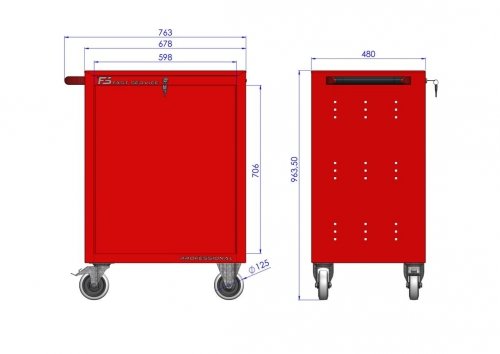 Wózek narzędziowy z 10 szufladami P-210 (blokada szuflad)
