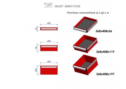 Wózek warsztatowy MEGA z 11 szufladami PM-214-22