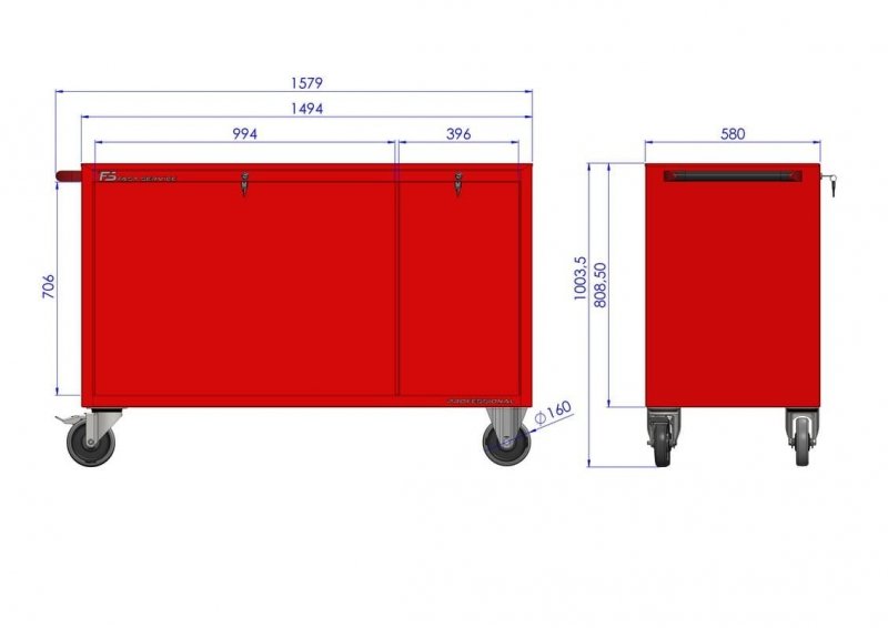 Wózek narzędziowy MEGA z 17 szufladami PM-210-13
