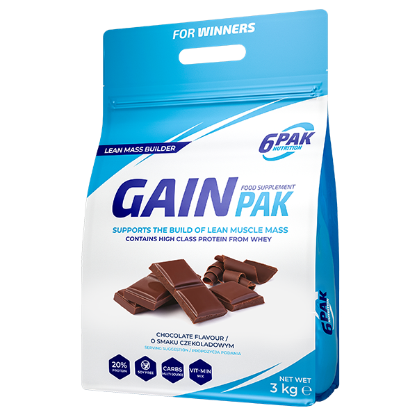 6PAK Nutrition Gain PAK 3000g smak czekolada