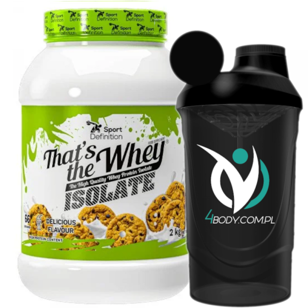 Sport Definition That's the Whey Isolate 2000g Cookies plus Uniwersalny Shaker 4Body 600 ml