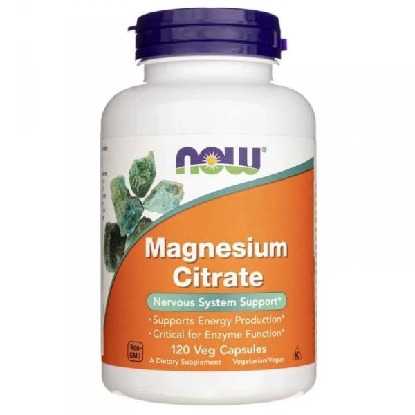 Now Foods Magnesium Citrate 400mg Cytrynian Magnezu 120 kap.
