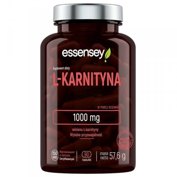 L-karnityna 1000mg Essensey 90 kaps. Spalacz Tłuszczu Metabolizm