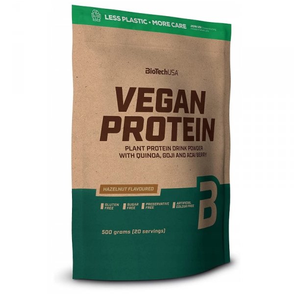 Białko Roślinne BioTech Vegan Protein 500g Orzechy Laskowe