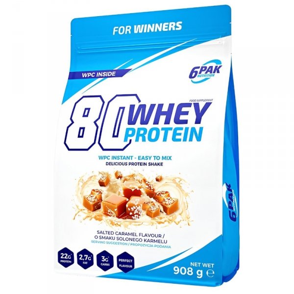 6Pak 80 Whey Protein 908 g Słony Karmel