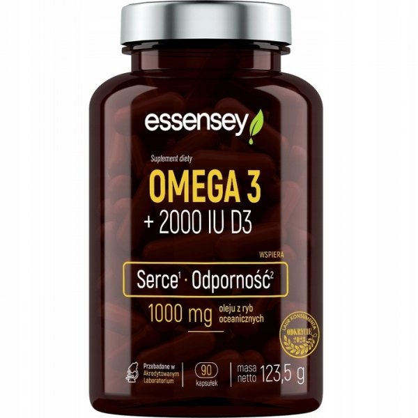 Kwasy Omega 3 + 2000 IU D3 Essensey 90 kaps.