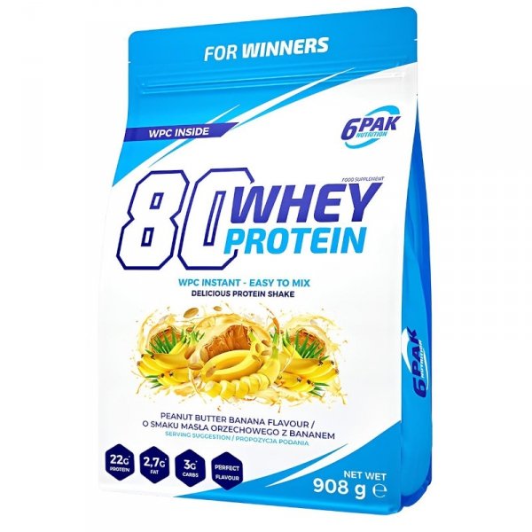 6Pak 80 Whey Protein 908 g Masło Orzechowe-Banan