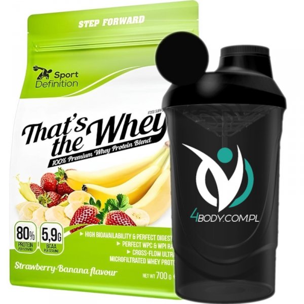 Sport Definition That's The Whey 700g Bananowo-Truskawkowe plus Uniwersalny Shaker 4Body 600 ml