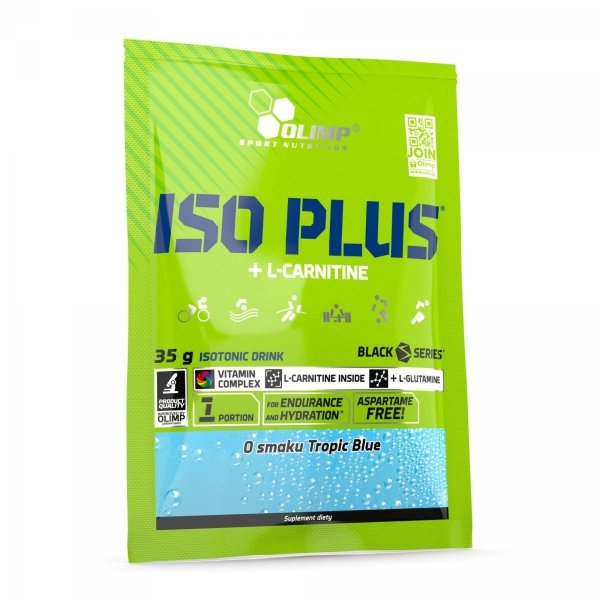 OLIMP Iso Plus + L-Carnitine 35g saszetka Tropic Blue