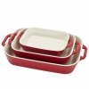 Zestaw 3 Półmisków Prostokątnych, Czerwony Cooking Staub