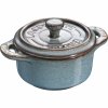 4x Mini Cocotte Okrągły 10 Cm, Antyczny Turkusowy Gift Giving Staub
