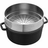 Garnek żeliwny Okrągły Z Wkładem 5.2l Czarny La Cocotte Staub