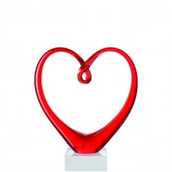 Serce szklane czerwone 24cm EMOZIONE