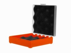 Pudełko Megaline 11x11x3,5 pomarańczowo-przezroczysty gąbka 2 szczęki rekina