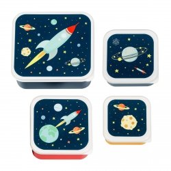 Lunchbox dla dzieci SPACE - zestaw 4 szt / A Little Lovely Company