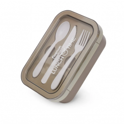 Lunch box Fissman 800 ml z 2 komorami i stalowym pojemnikiem