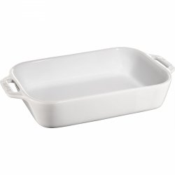 Prostokątny Półmisek Ceramiczny 2.4l Biały Cooking Staub