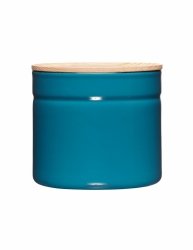 RIESS - Pojemnik kuchenny z drewnianą pokrywą 1,3l Silent Blue