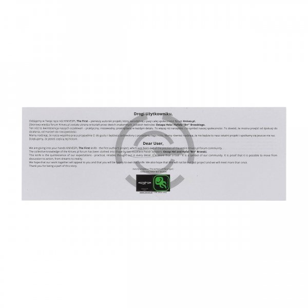 Nóż składany KNIVESPL The First Sandvik 14C28N, pomarańczowe G10, Stonewashed/Satin