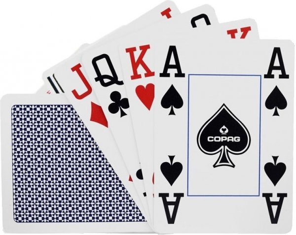 Copag plastikowe karty do pokera Jumbo Index 4 x, Niebieskie