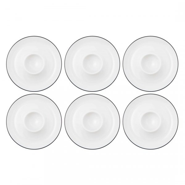 SELTMANN LIDO BLACK LINE Zestaw 6 Podstawek Na Jajko 12.5 Cm Lido Black Line Seltman Wieden