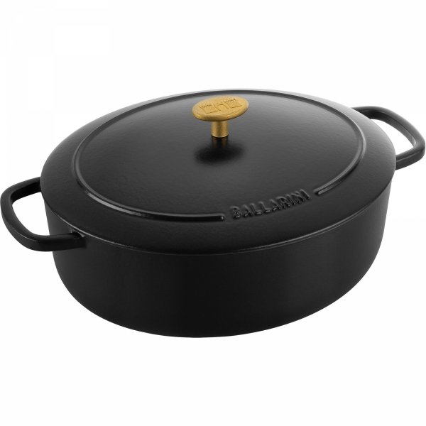 Garnek żeliwny Owalny 4.5l Czarny Bellamonte Ballarini