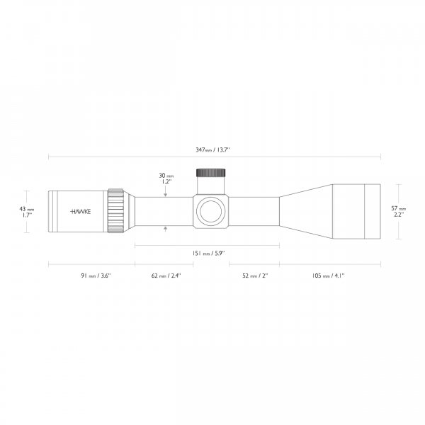 Luneta celownicza Hawke Vantage 30 WA 4-16x50 IR SF .17 HMR 16x