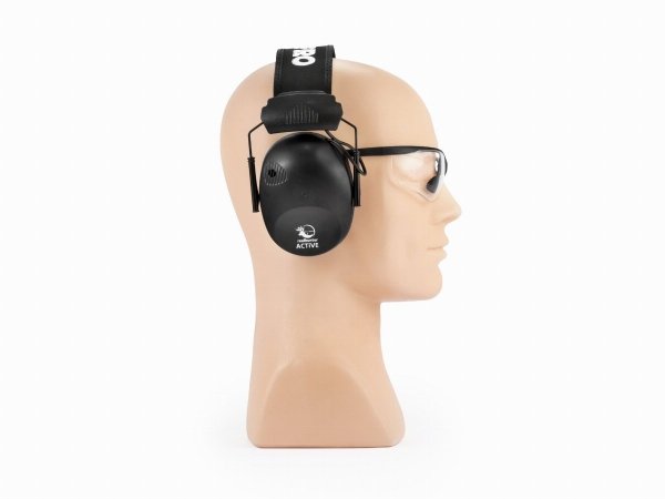 Słuchawki ochronne aktywne RealHunter ACTiVE Pro czarne + okulary ochronne