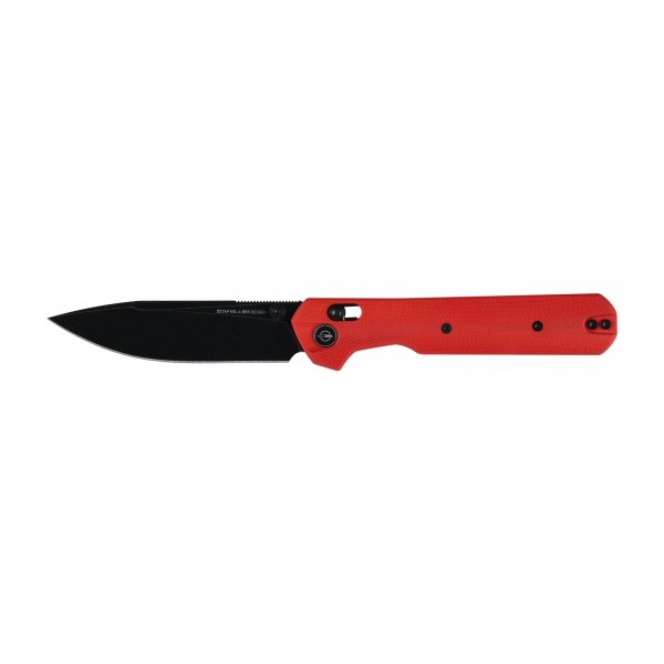 Nóż składany KNIVESPL The First Sandvik 14C28N, czerwone G10, czarna powłoka PVD