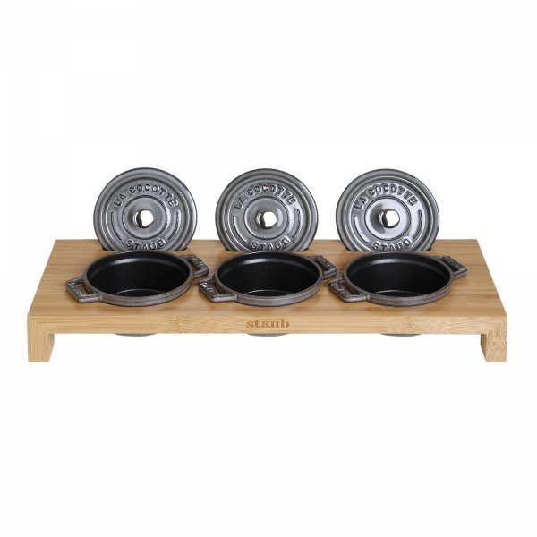 Stand Na 3 Mini Cocotte Drewniany Staub