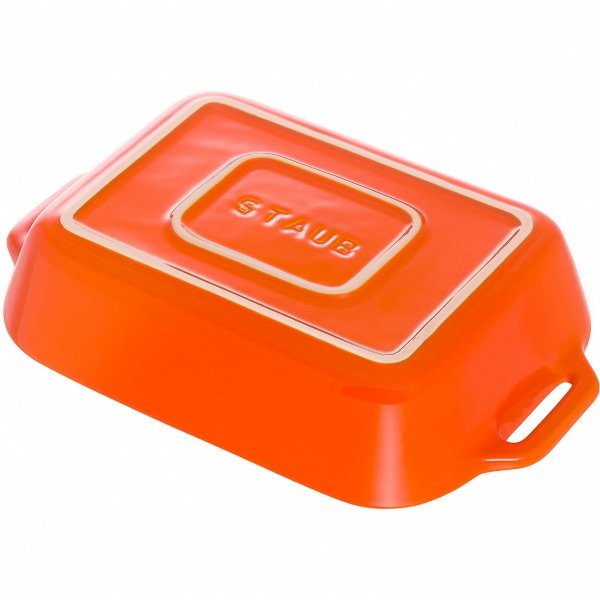 Prostokątny Półmisek Ceramiczny 1.1l Pomarańczowy Cooking Staub