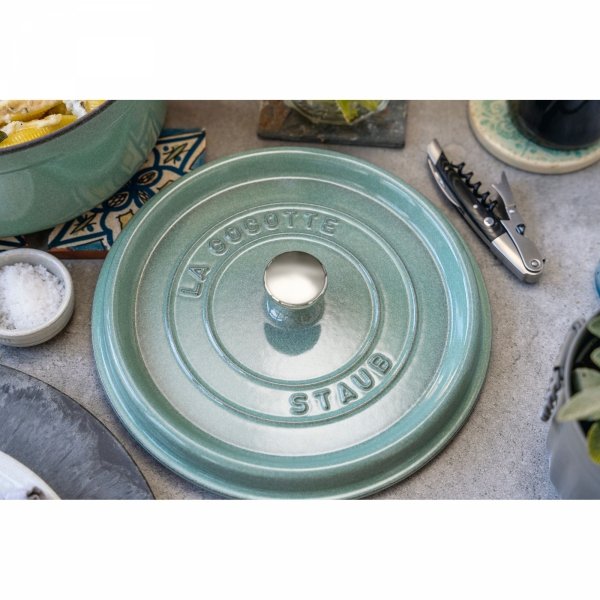 Garnek żeliwny Okrągły 2.6l Miętowy La Cocotte Staub