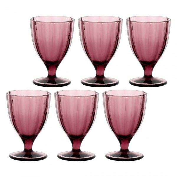ROSE&amp;TULIPANI AMAMI Zestaw 6 kieliszków 300 ml purpurowy