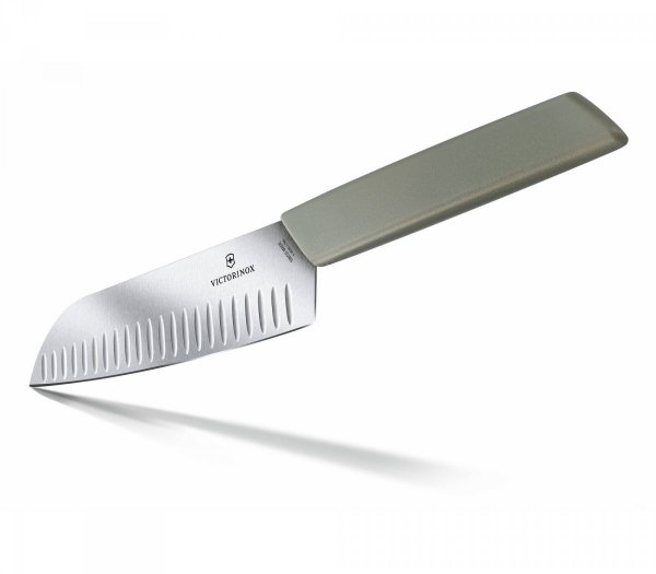 Nóż Santoku, ostrze ryflowane, 17 cm, oliwkowy VICTORINOX 6.9056.17K6B