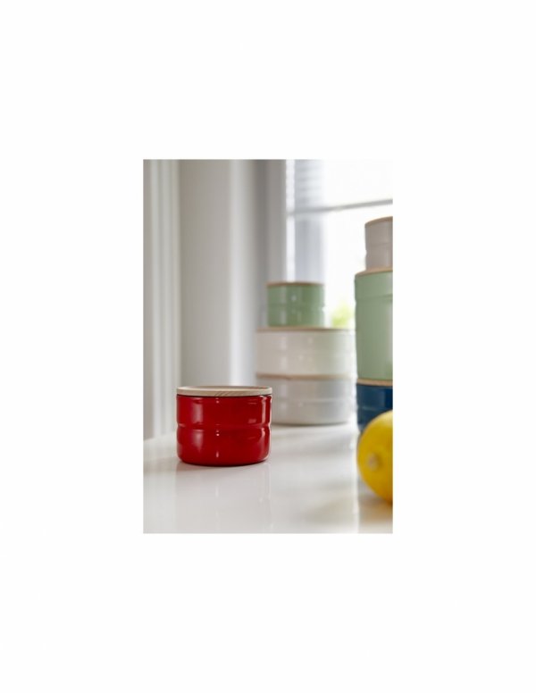 RIESS - Pojemnik kuchenny z drewnianą pokrywą 1,3l Fresh Tomato