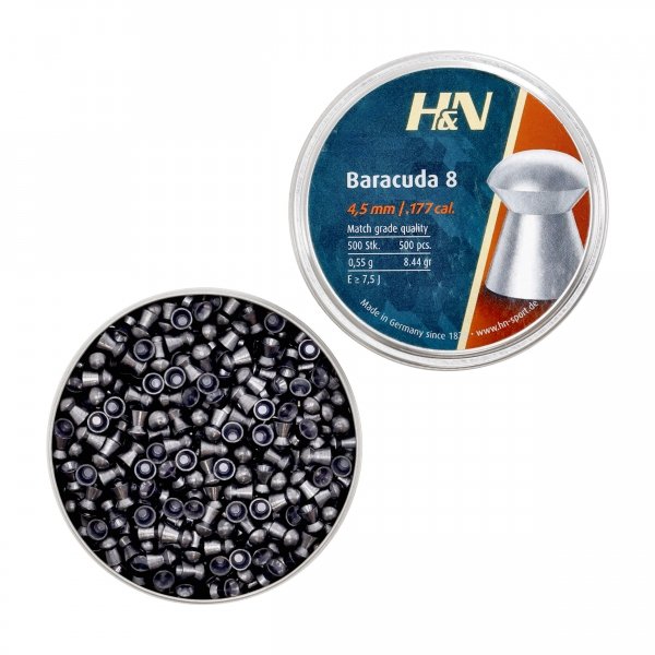 Śrut diabolo H&amp;N Baracuda 8 4,51 mm 500 szt.