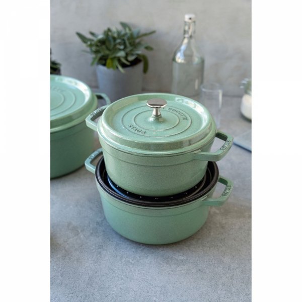Garnek żeliwny Okrągły 6.7l Miętowy La Cocotte Staub