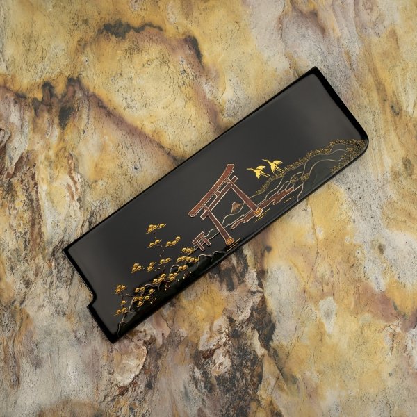 Takeshi Saji Art Tori Fuji on Lake R-2 Nóż Nakiri 17 cm + Saya