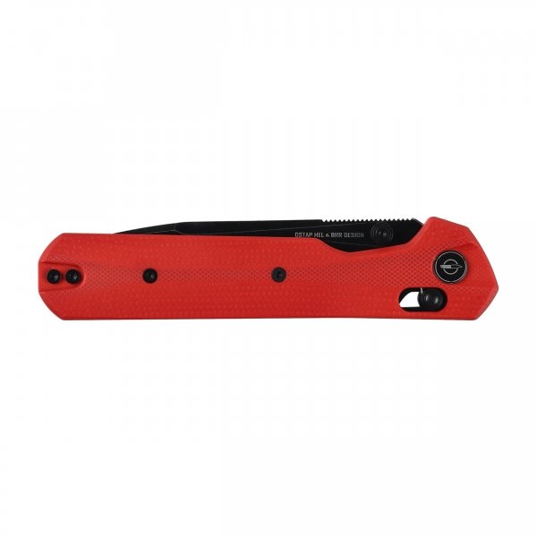 Nóż składany KNIVESPL The First Sandvik 14C28N, czerwone G10, czarna powłoka PVD